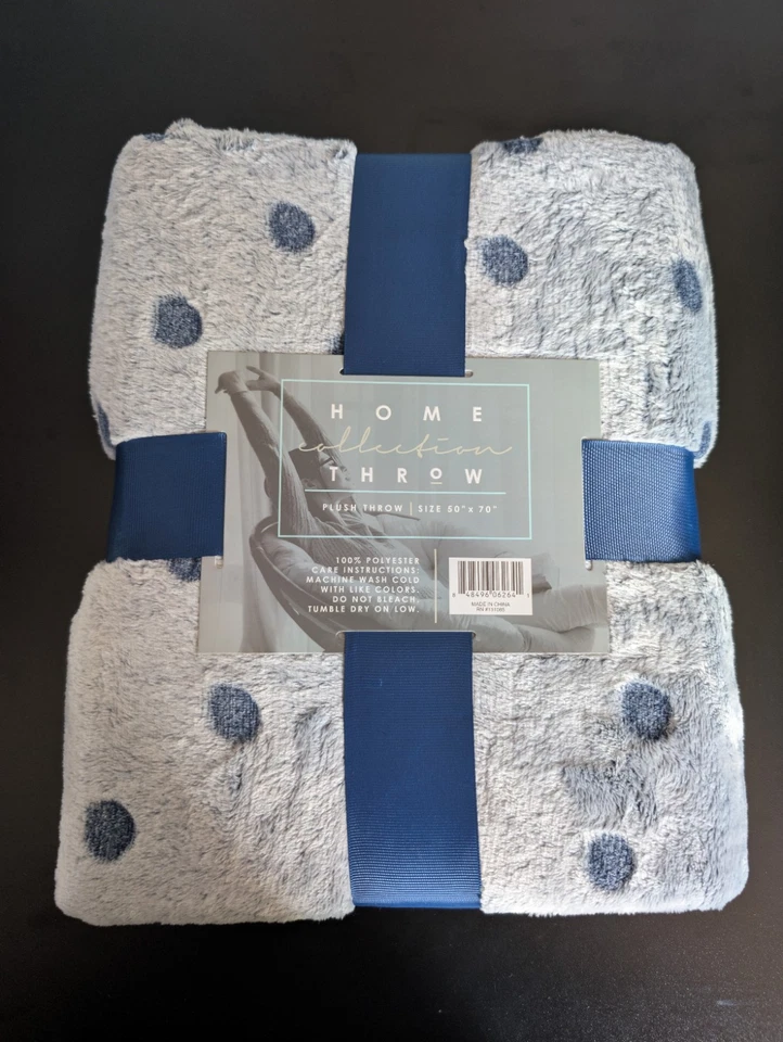 Manta de felpa 50"x70" lunares rosa verde azul marrón patrón ropa de cama Foto 2 de 4