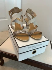 Coach And Four Genoa sandals in ivory/snake, size 7.5