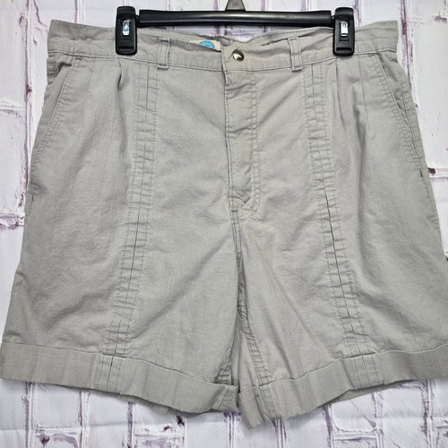 Vintage Levi Strauss SF Cal Mens Gray Pleated Cuffed Shorts Made in USA Size 36