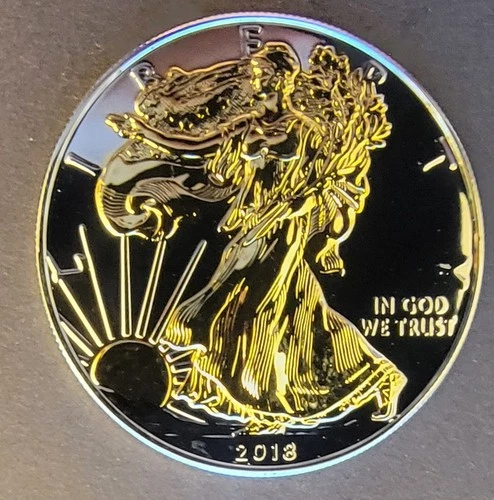 2018 American Eagle Gold Gilded Walking Bullion Proof-0.999 Silver 1 Oz Art Coin
