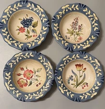 PAMELA GLADDING Certified International FLORA 8.75” Salad / Soup Bowls Set of 4