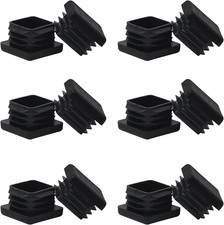 12-Pack Square Tube End Cap Plastic Plugs 1X1 Inch Durable Black Finishing Plug