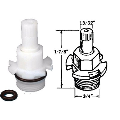 United States Hardware Hot/Cold Water Faucet Stem for Utopia Washerless Tub &