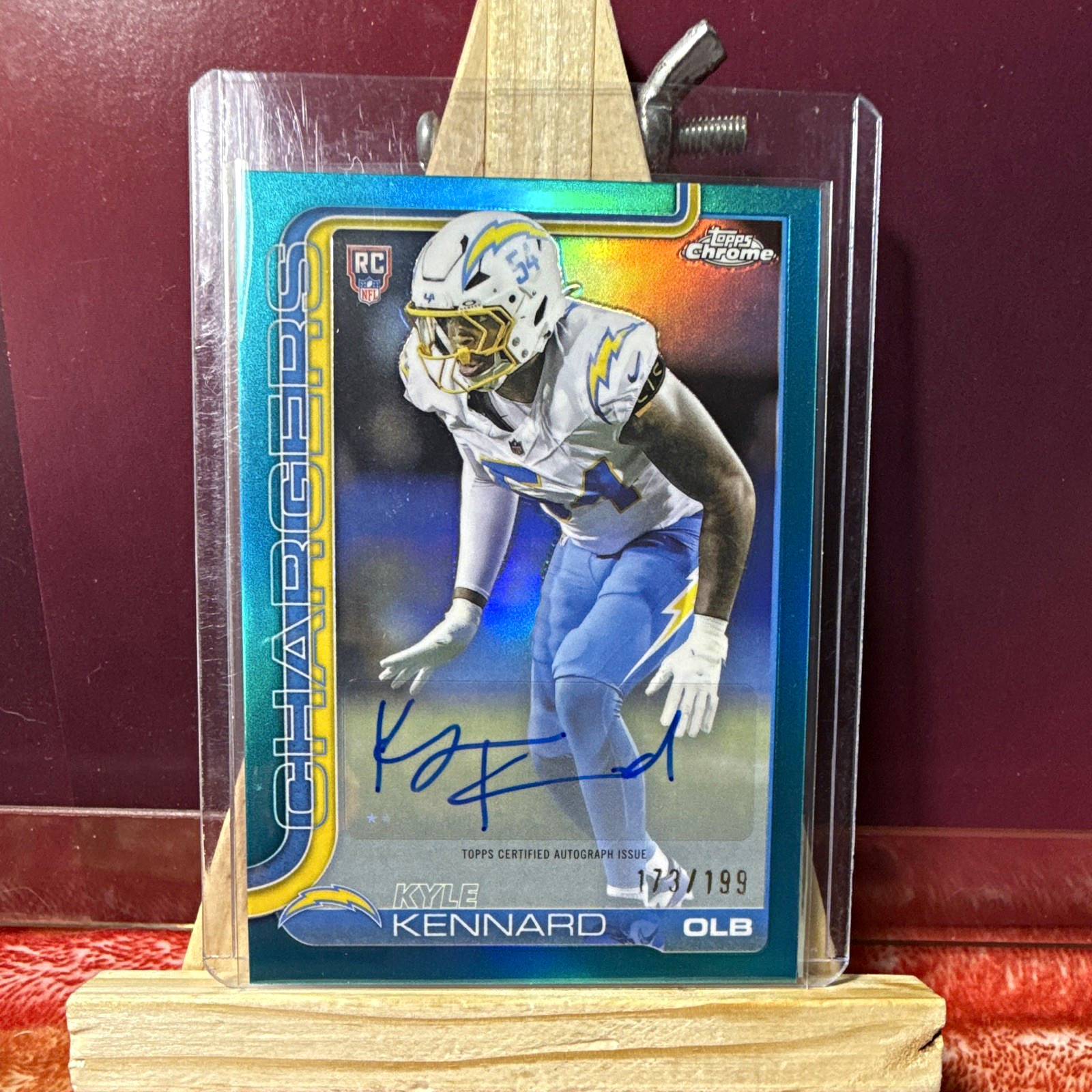 Topps Chrome Kyle Kennard RC Auto Teal Refractor /199 RRA-KK Chargers