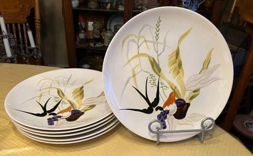 6 Red Wing Capistrano Dinner Plate 11" Mid Century Modern ~ Never Used