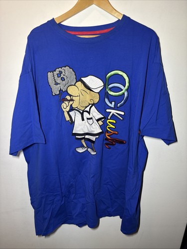 3XB Herren Makobi Big & Tall Blau OGKush Totenkopf Kurzarm Genäht