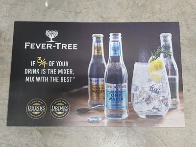 NEW Fever-Tree Advertising Sign Tonic Water Mixer Bar Restaurant Mancave 12''x20''