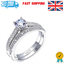 925 Sterling Silver Vintage Halo Ring Set for Women - Lady Anniversary Gift
