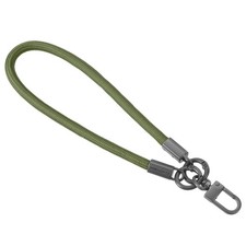 Keychain Wristlet Lanyard, 400mm Long Braided Wrist Lanyard Deep Green