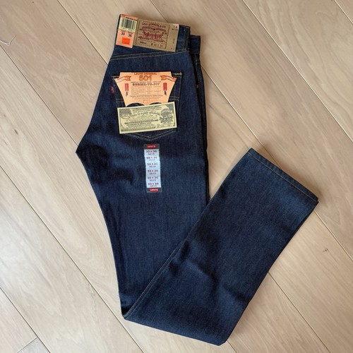Vintage Levis 501 Jeans 30 Blue Dark Wash Straight Leg Denim Non Selvedge NWT - Picture 2 of 9