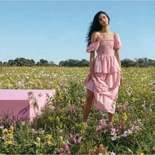 LoveShackFancy x Target Simone Tiered Ruffled Maxi Floral Romantic XXS READ B46