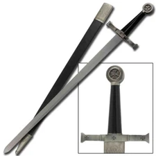 Medieval Crusader Knight Replica Longsword with Scabbard 440 Stainless Steel