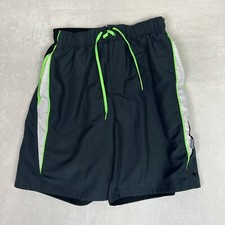Nike Swim Trunks Shorts Size Mens Medium Gray Green Pockets Drawstring Swimwear