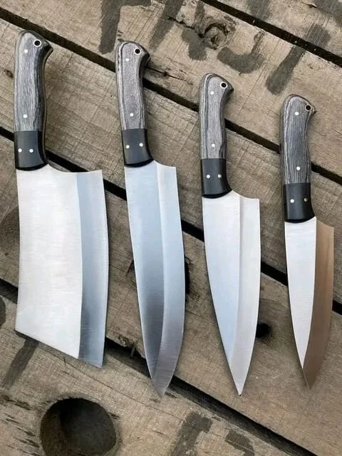 Personalized Handmade 4 Pieces Kitchen Knife Set Chef Set Gift For Her Gift