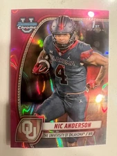 2024 Bowman Chrome U - Nic Anderson OKLAHOMA 1st Rookie Pink Lava Refractor #136