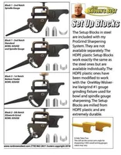 Gouge Setup Blocks for sharpening steel wood lathe tools on a Wolverine Jig