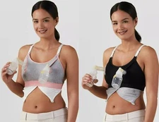 NWT Bravado Black Gray Designs Clip & Pump Hands-Free Nursing Bra Accessory 9301