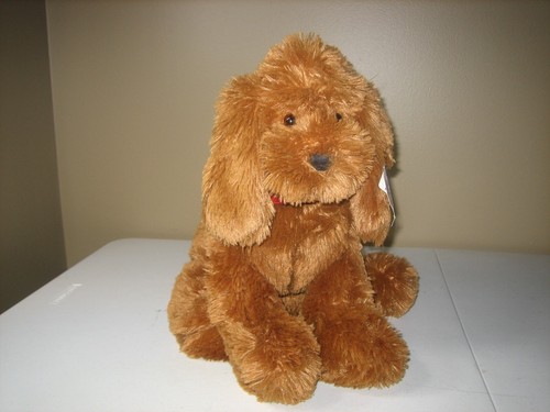 GUND Labradoodle Dog Plush 18” Brown Lord & Taylor 2003 Plaid Collar Realistic - Picture 2 of 10