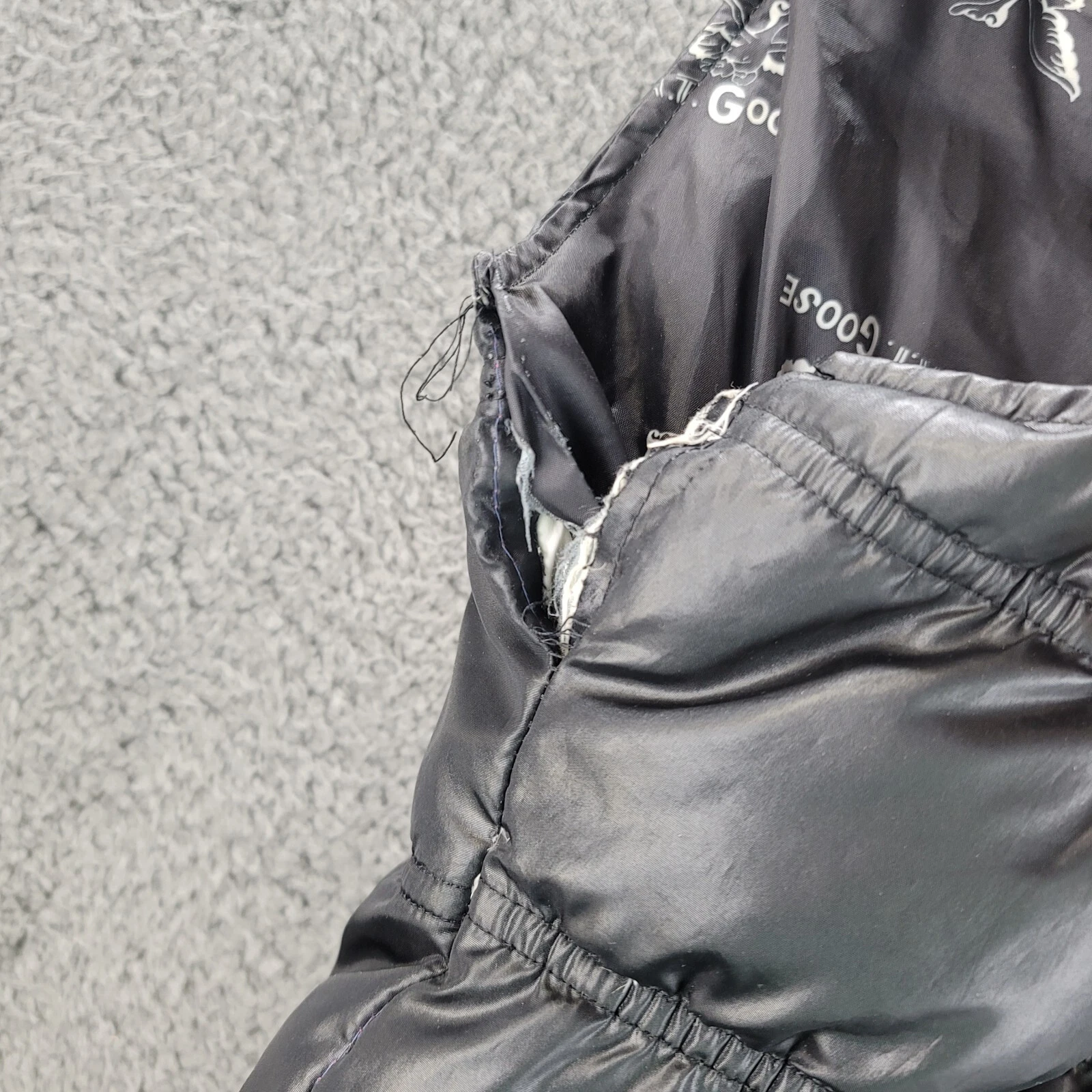 CANADA GOOSE Vintage Triple Fat Goose Puffer Vest nero donna grande piumino pelliccia cappuccio