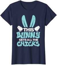 This Bunny Gets All Chicks Cute Easter Kids Toddler Ladies' Crewneck T-Shirt