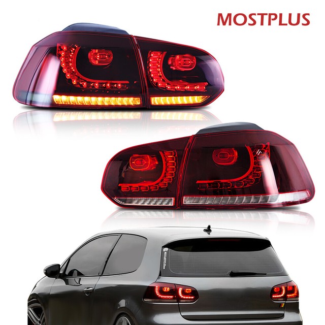 LED Tail Light W/ Sequential Indicator Red /Smoke For VW Golf 6 MK6 GTI