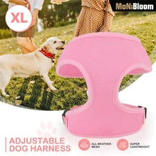 Pet Dog Puppy Harness Breathable Air Mesh Adjustable Chest Strap Pink w/D-rings