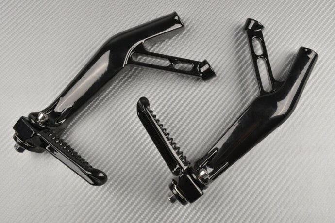 Repose-pieds arrière alu noir pour moto Yamaha YZF R6 RJ27 de 2017 à 2022