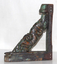 Antique Handmade Engraved Unique Hanging Wall Decorative Wooden Door Panel 8731