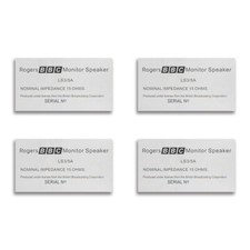 Rogers BBC Monitor LS 3/5A altoparlante piastra posteriore logo distintivo 90 mm (3,54") X 50 mm (1,97")