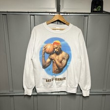 Vintage 90  s Dennis Rodman Bad As I Wanna Be Crewneck Size Large White