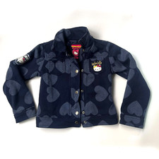 Hello Kitty Sanrio Girls Navy Blue Jacket Size Heart Print 5-6 years/ 116cm