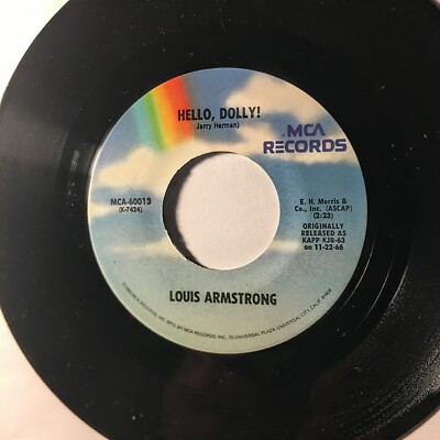 Louis Armstrong - Hello, Dolly - Blueberry Hill - 45 RPM - Free USA Shipping