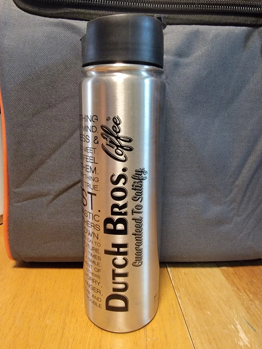 Dutch Bros 22 Oz Hydro Flask Silver Vacuum Dutch Bros Thermos Mug 18/8  stainless