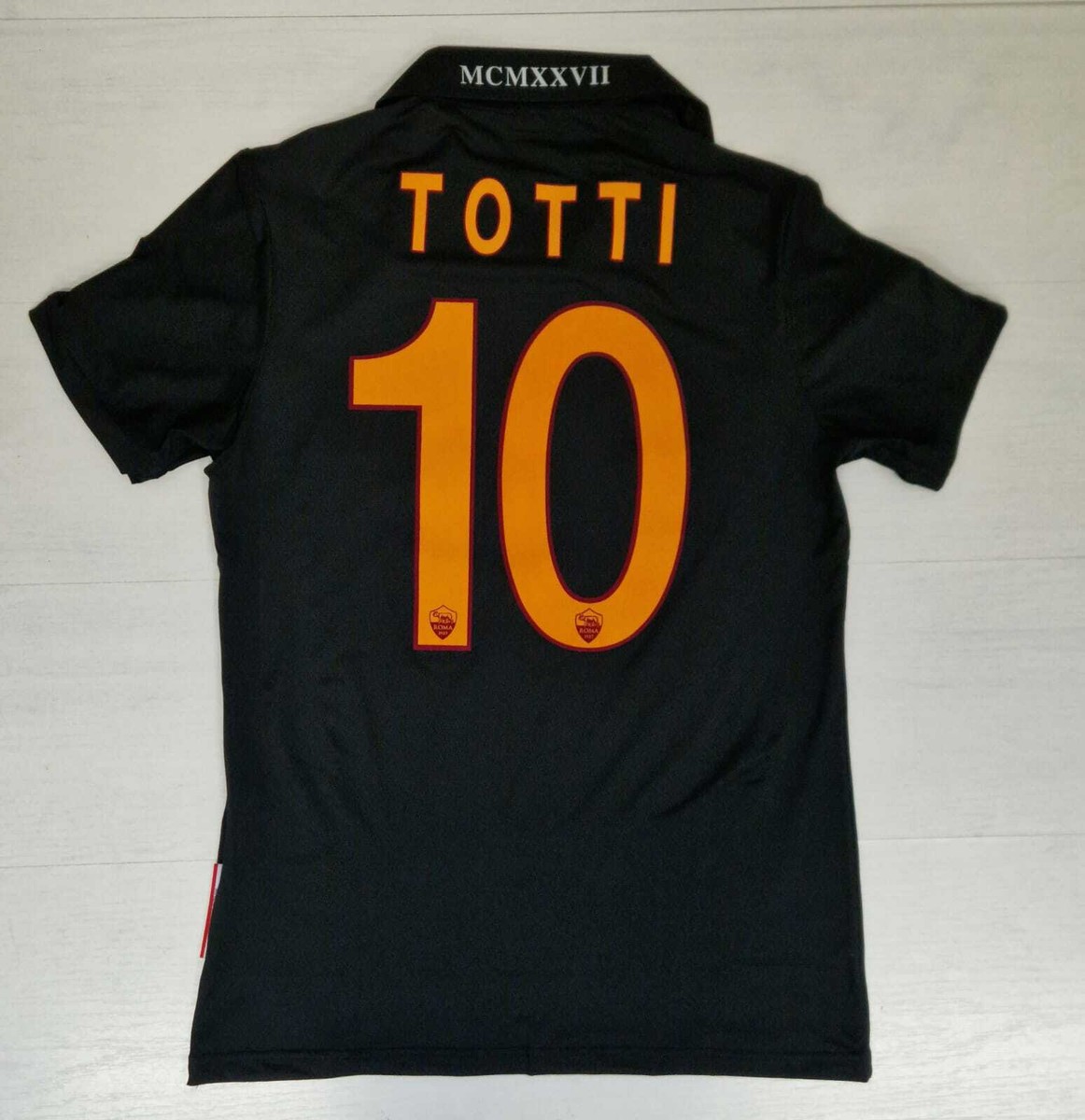 A94 AS ROMA Cares Totti 10 Black Jersey Match Shirt 2013 | eBay