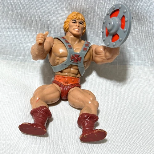 MOTU He-Man Figure w/ Shield Taiwan Vintage 1981 Armor Shield