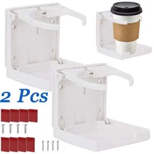 2X Universal Adjustable Car Van Folding Cup Holder Drink Holders Vehicle Boat US