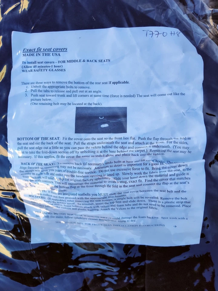 Exact Fit Front Seat Covers Including Dash Cover 2003-2008 Toyota Matrix T770H8 - Image 4 of 4