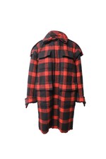 Burberry Plaid Winter Coat In Red Wool Us6