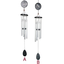 Windspiel 78 cm Holz - silber Metall Röhren Klangspiel formano 681966 Gartendeko