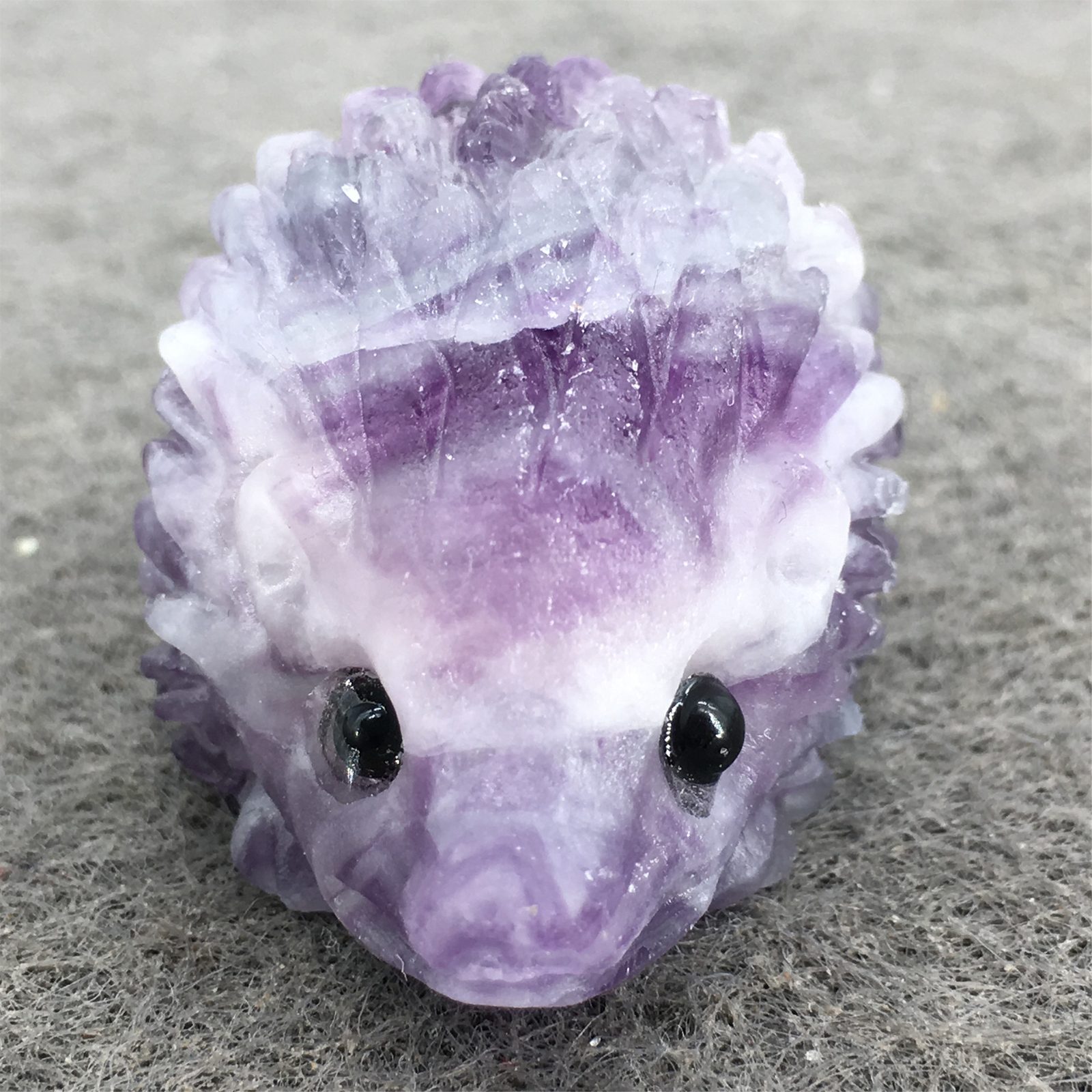 Natural Carved Fluorite Hedgehog Healing Crystal Reiki Gemstone Specimen