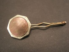 SINGLE 1 1/2" Gray Octagon Mother of Pearl Vintage Formal Tux Shirt Stud c180