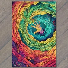Art Print Hand Void Psychedelic Into The Light Forever Colorful Weird Spiraling