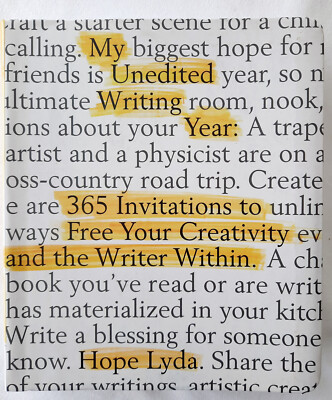 My Unedited Writing Year by Hope Lyda (New, 2019, Pbk, 365 pages, Harvest House)