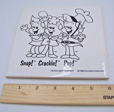 1988 Kellogg company Snap Crackle Pop 6'' tile