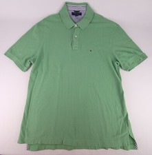 Tommy Hilfiger Polo Shirt Mens XL Light Green Collared Short Sleeve Logo Cotton