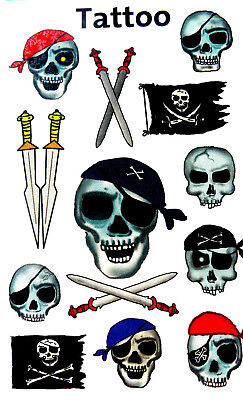 Temporary Pirate & Skull Tattoos for children / kids 56632