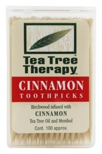 Tea Tree Therapy Toothpicks, Cinnamon, 100 Count