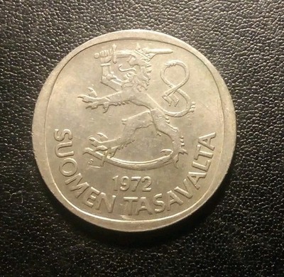 1972 Finland One Markka Coin