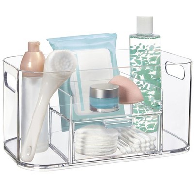 Bliss Clear Makeup Organizer for Countertop, Divided Bathroom Organizer & Sto...