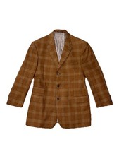 Vintage HART SCHAFFNER MARX HSM Monogram Plaid Wool Blazer Union Made Men  s 44R